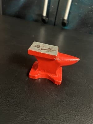 Single Horn Small Anvil Cast Steel Anvil Blacksmith Forging Metalwork 3.5” Red - Image 1