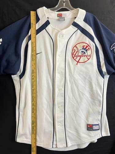 VTG Nike New York Yankees RIVERA Authentic Jersey Large Blue American Stitched - Thumbnail 6