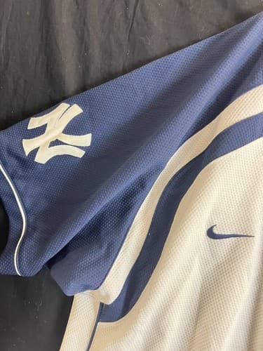 VTG Nike New York Yankees RIVERA Authentic Jersey Large Blue American Stitched - Thumbnail 12