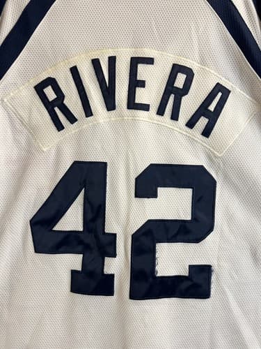VTG Nike New York Yankees RIVERA Authentic Jersey Large Blue American Stitched - Thumbnail 3