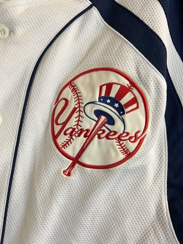 VTG Nike New York Yankees RIVERA Authentic Jersey Large Blue American Stitched - Thumbnail 11