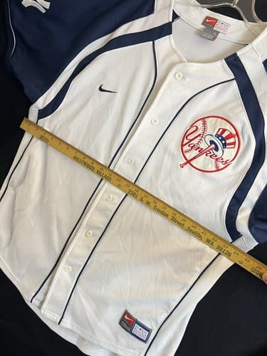 VTG Nike New York Yankees RIVERA Authentic Jersey Large Blue American Stitched - Thumbnail 7