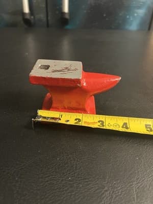 Single Horn Small Anvil Cast Steel Anvil Blacksmith Forging Metalwork 3.5” Red - Thumbnail 9