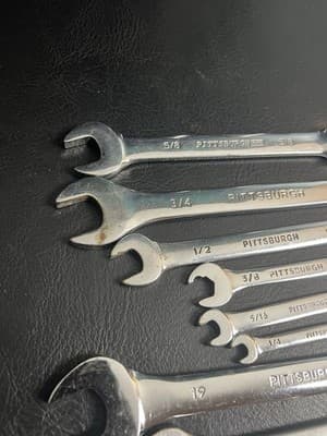 12 Piece Pittsburgh Chrome Vanadium SAE & Metric mm Combination Wrench Set CrV - Thumbnail 6