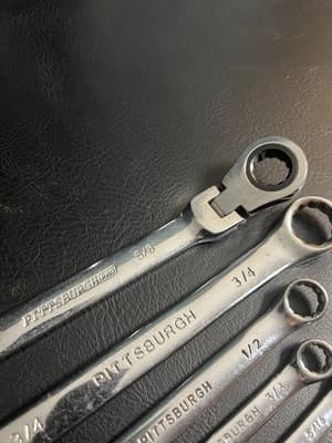 12 Piece Pittsburgh Chrome Vanadium SAE & Metric mm Combination Wrench Set CrV - Thumbnail 7