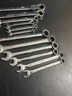 12 Piece Pittsburgh Chrome Vanadium SAE & Metric mm Combination Wrench Set CrV - Thumbnail 10
