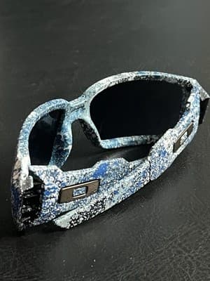 Oakley Oil Drum Custom Blue Paint Splatter Sunglasses USA with Case NO LENS - Thumbnail 8