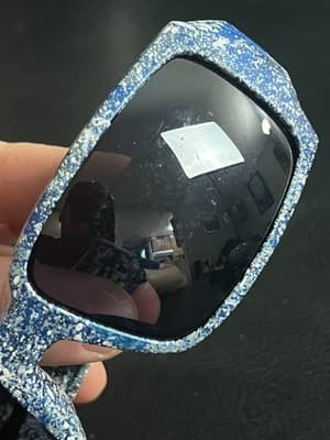 Oakley Oil Drum Custom Blue Paint Splatter Sunglasses USA with Case NO LENS - Thumbnail 13