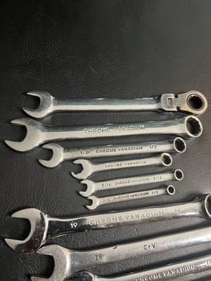 12 Piece Pittsburgh Chrome Vanadium SAE & Metric mm Combination Wrench Set CrV - Thumbnail 11