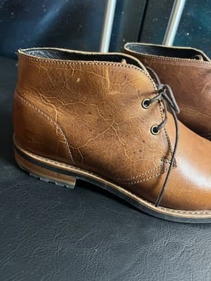 UGG Trumann Brown USA Leather Laced Up Casual Chukka Ankle Boots Mens 10 M Shoes - Thumbnail 10