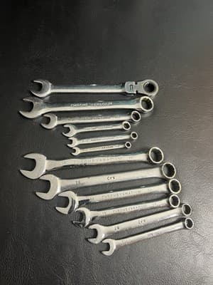 12 Piece Pittsburgh Chrome Vanadium SAE & Metric mm Combination Wrench Set CrV - Thumbnail 8