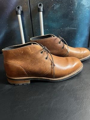 UGG Trumann Brown USA Leather Laced Up Casual Chukka Ankle Boots Mens 10 M Shoes - Thumbnail 9