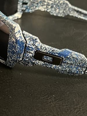 Oakley Oil Drum Custom Blue Paint Splatter Sunglasses USA with Case NO LENS - Thumbnail 6