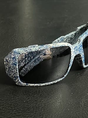 Oakley Oil Drum Custom Blue Paint Splatter Sunglasses USA with Case NO LENS - Thumbnail 9