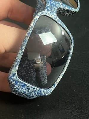 Oakley Oil Drum Custom Blue Paint Splatter Sunglasses USA with Case NO LENS - Thumbnail 12
