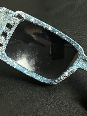 Oakley Oil Drum Custom Blue Paint Splatter Sunglasses USA with Case NO LENS - Thumbnail 14