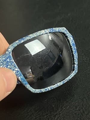 Oakley Oil Drum Custom Blue Paint Splatter Sunglasses USA with Case NO LENS - Thumbnail 10