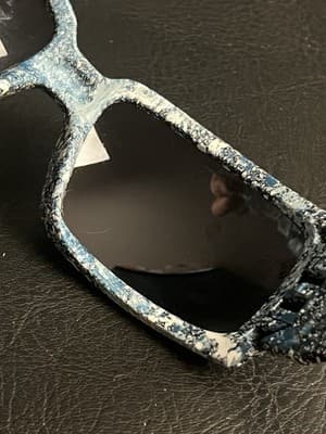 Oakley Oil Drum Custom Blue Paint Splatter Sunglasses USA with Case NO LENS - Thumbnail 15