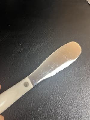Cutco 1768 KQ Spatula Spreader Bagel Knife Pearl White 5" Serrated Blade Engrave - Thumbnail 8