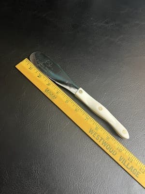 Cutco 1768 KQ Spatula Spreader Bagel Knife Pearl White 5" Serrated Blade Engrave - Thumbnail 10