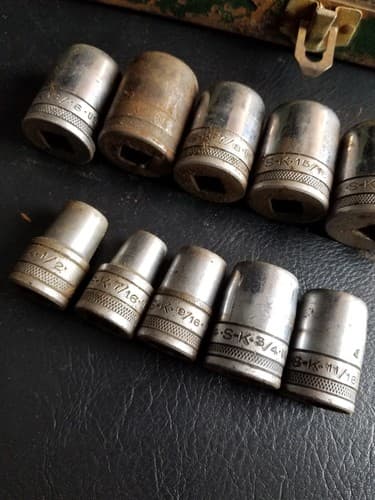 26 Set Vtg S-K Wayne Socket 6 Pt SAE Case Lot No Ratchet+ Challenger +Craftsman - Thumbnail 4