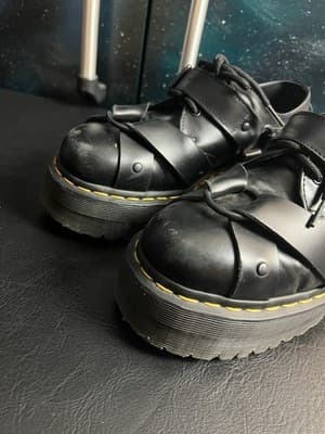 Dr Martens 1461 Quad Harness Derbys Womens 8/ Mens 7 Black Shoes Goth Doc Buckle - Thumbnail 6