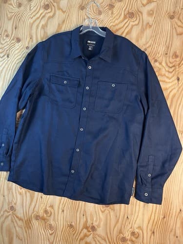 Outdoor Research Shirt Mens XL Navy Blue Feedback Flannel Outdoor Hiking Trail - Thumbnail 2