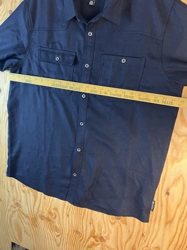 Outdoor Research Shirt Mens XL Navy Blue Feedback Flannel Outdoor Hiking Trail - Thumbnail 9