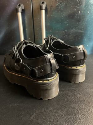 Dr Martens 1461 Quad Harness Derbys Womens 8/ Mens 7 Black Shoes Goth Doc Buckle - Thumbnail 8
