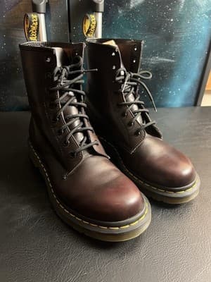 Dr. Martens 1460 W Cherry Red Smooth Leather Lace-Up Boots Women’s 10 EU 42 UK 8 - Thumbnail 14