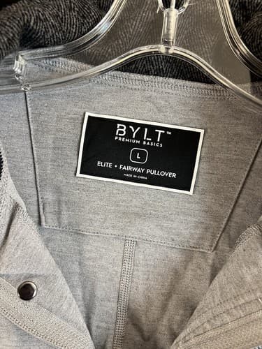 BYLT Elite + Fairway Pullover Jacket Golf Stretch Dropcut 1/4 Zip Snap Mens L - Thumbnail 2