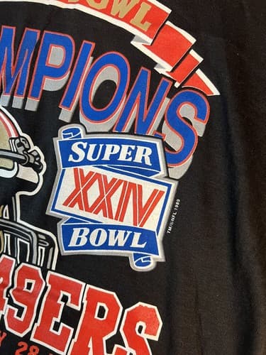 NWT Vintage NFL San Francisco 49ers Super Bowl Champions XXIV Shirt Mens XL Old - Thumbnail 4