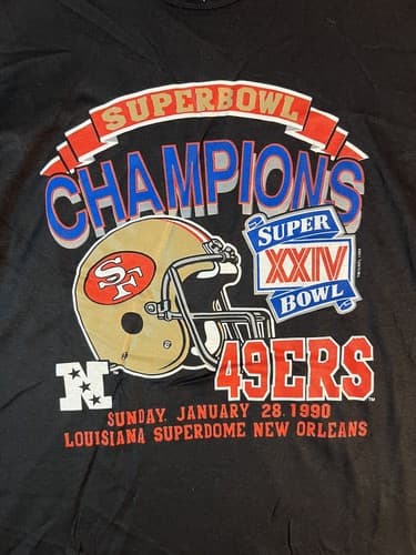 NWT Vintage NFL San Francisco 49ers Super Bowl Champions XXIV Shirt Mens XL Old - Thumbnail 3