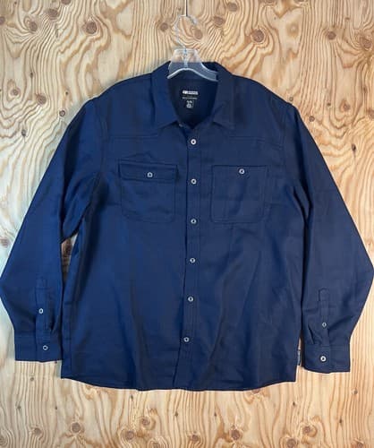 Outdoor Research Shirt Mens XL Navy Blue Feedback Flannel Outdoor Hiking Trail - Image 1