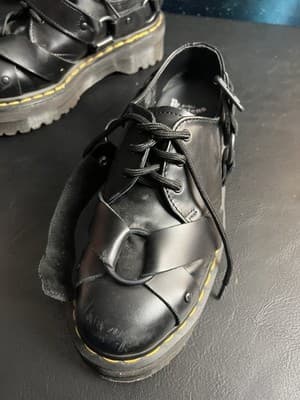 Dr Martens 1461 Quad Harness Derbys Womens 8/ Mens 7 Black Shoes Goth Doc Buckle - Thumbnail 15