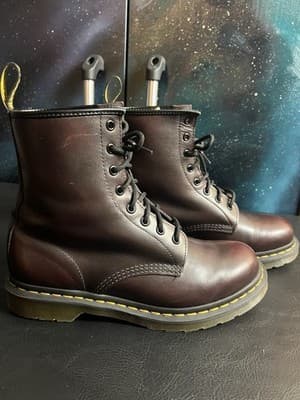 Dr. Martens 1460 W Cherry Red Smooth Leather Lace-Up Boots Women’s 10 EU 42 UK 8 - Thumbnail 11