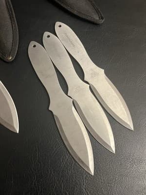 Lot Of 6 Aeroblades Throwing Knives Set 3CR13 Spear Point Steel AB1SL w/Sheath - Thumbnail 7
