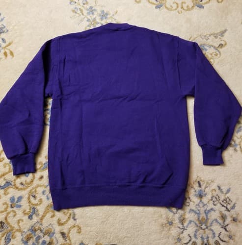 Vtg 90s Colorado Rocky Mountains Retro Mens L Sweatshirt Purple Sweater USA Crew - Thumbnail 4