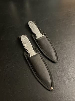 Lot Of 6 Aeroblades Throwing Knives Set 3CR13 Spear Point Steel AB1SL w/Sheath - Thumbnail 2
