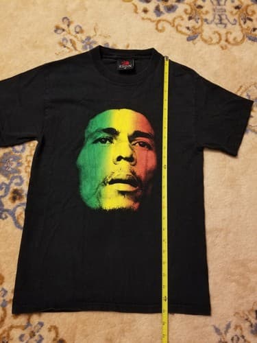 Bob Marley T-shirt Size S Redemption Song Reggae Tee Black Vintage 1999 - Thumbnail 8