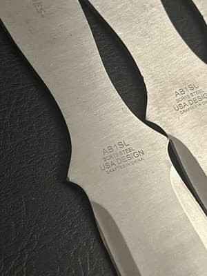 Lot Of 6 Aeroblades Throwing Knives Set 3CR13 Spear Point Steel AB1SL w/Sheath - Thumbnail 8