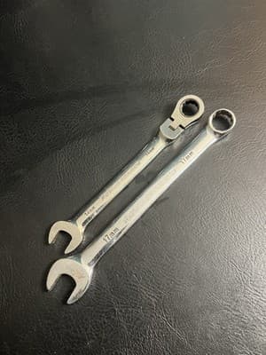 Lot Of 2 Power Torque Combination Wrench Metric 14mm 17 Polished Chrome Ratchet - Image 1