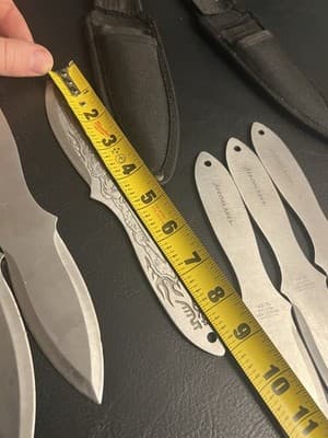 Lot Of 6 Aeroblades Throwing Knives Set 3CR13 Spear Point Steel AB1SL w/Sheath - Thumbnail 10