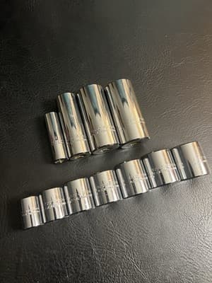 PROTO PROFESSIONAL Deep + Shallow Socket Set 3/8" Drive 12 Point 7/16”- 1” USA - Thumbnail 5