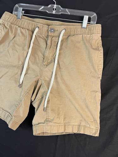 Men's Vuori Shorts Khaki Tan Ripstop Pockets Drawstring Outdoors Size M /L V370 - Thumbnail 2