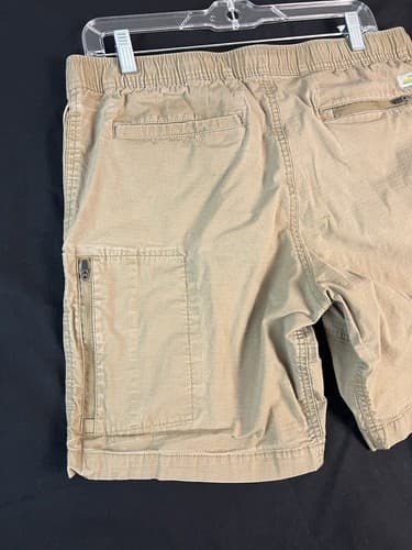 Men's Vuori Shorts Khaki Tan Ripstop Pockets Drawstring Outdoors Size M /L V370 - Thumbnail 6