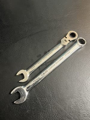Lot Of 2 Power Torque Combination Wrench Metric 14mm 17 Polished Chrome Ratchet - Thumbnail 5
