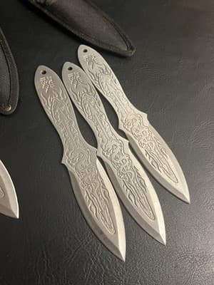 Lot Of 6 Aeroblades Throwing Knives Set 3CR13 Spear Point Steel AB1SL w/Sheath - Thumbnail 4
