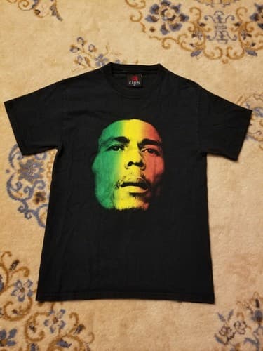 Bob Marley T-shirt Size S Redemption Song Reggae Tee Black Vintage 1999 - Image 1