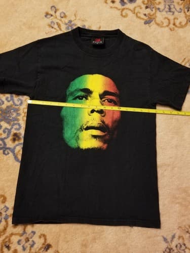 Bob Marley T-shirt Size S Redemption Song Reggae Tee Black Vintage 1999 - Thumbnail 9